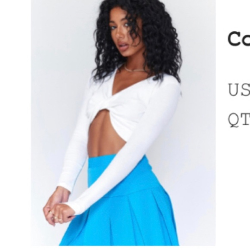 White Cropped Long Sleeve